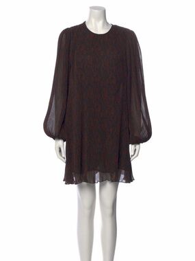 Ganni Black and Brown Mini Dress